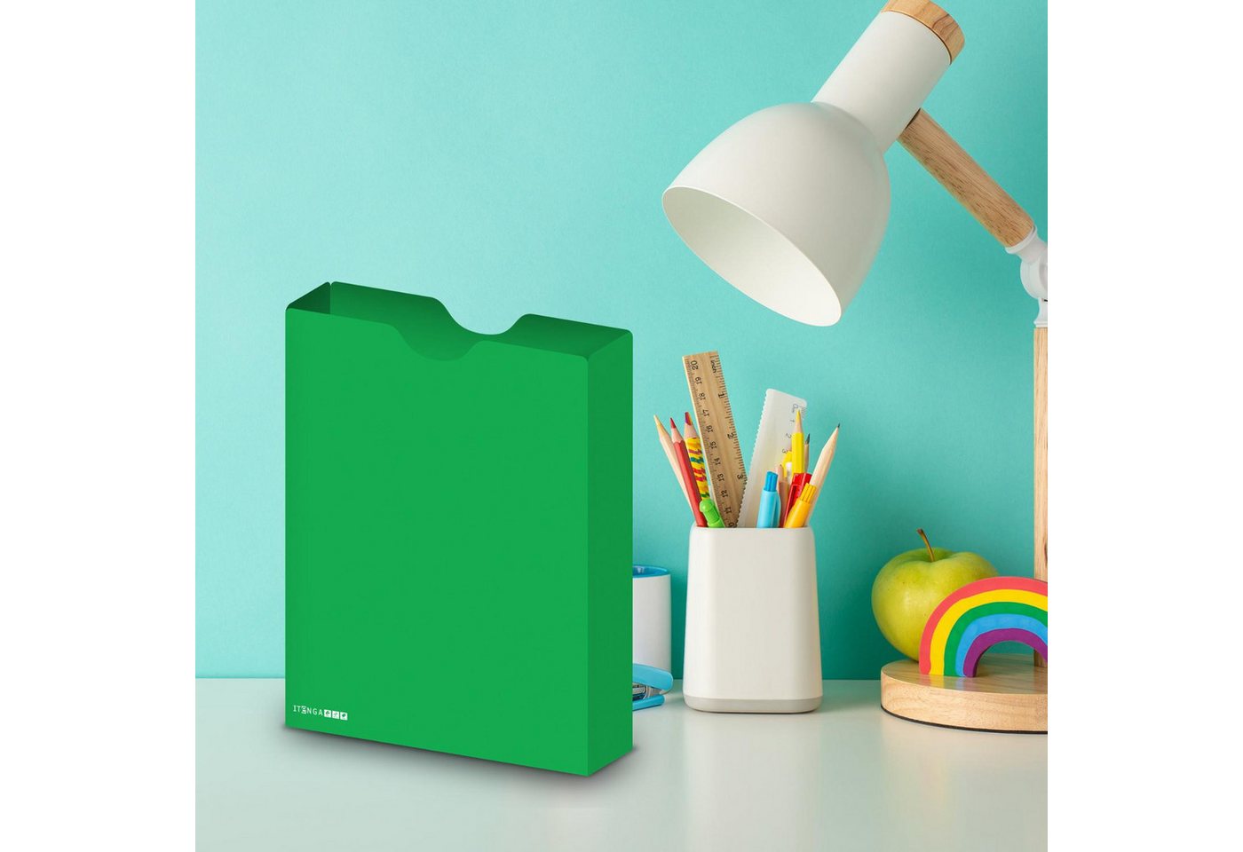 itenga Organisationsmappe itenga Heftbox DIN A4 Hochformat aus PP grün
