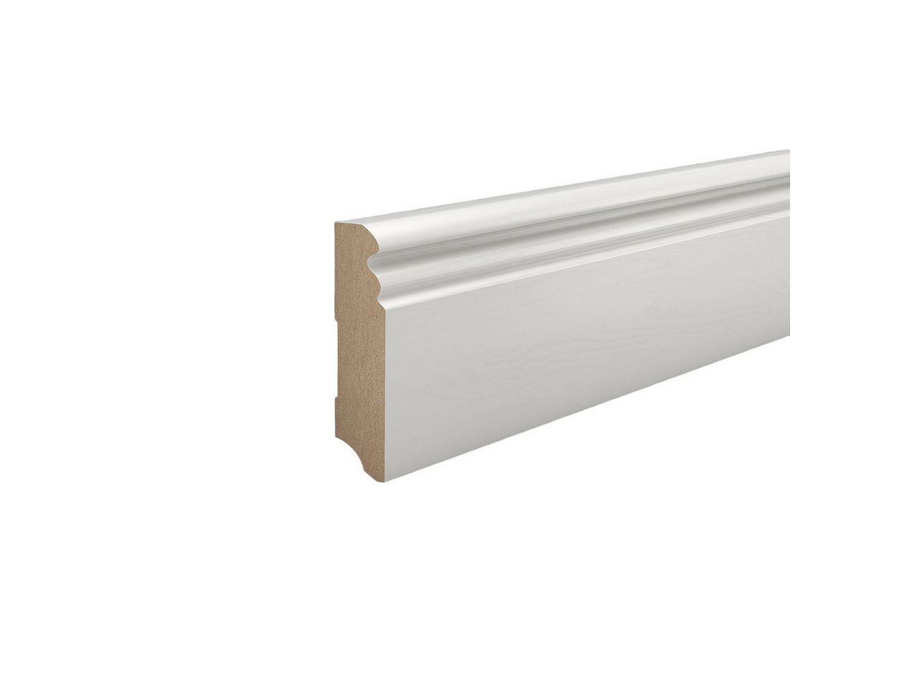Südbrock Sockelleiste Sockelleiste weiß MDF Hamburger Profil 19 x 80 in RAL 9010, L: 240 cm, H: 8 cm, 1-St. Bild 3