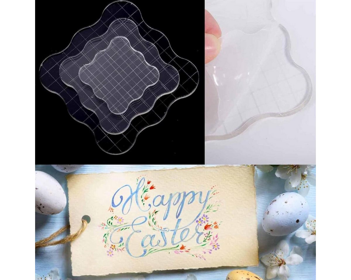 FELIXLEO Stempel Acryl Stempelblock Set 3 Stück Transparent für Scrapbooking Bild 4