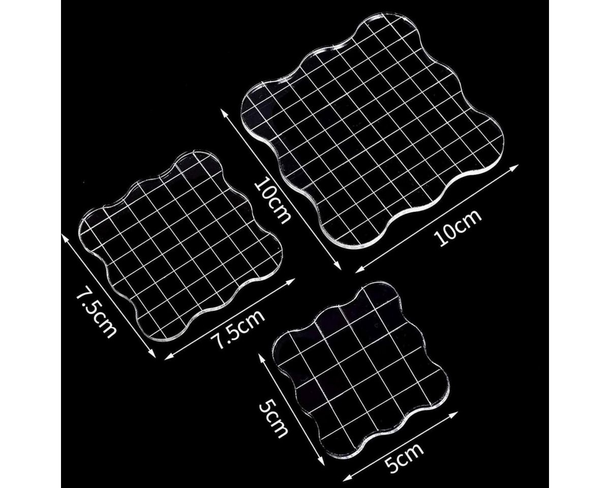 FELIXLEO Stempel Acryl Stempelblock Set 3 Stück Transparent für Scrapbooking Bild 5