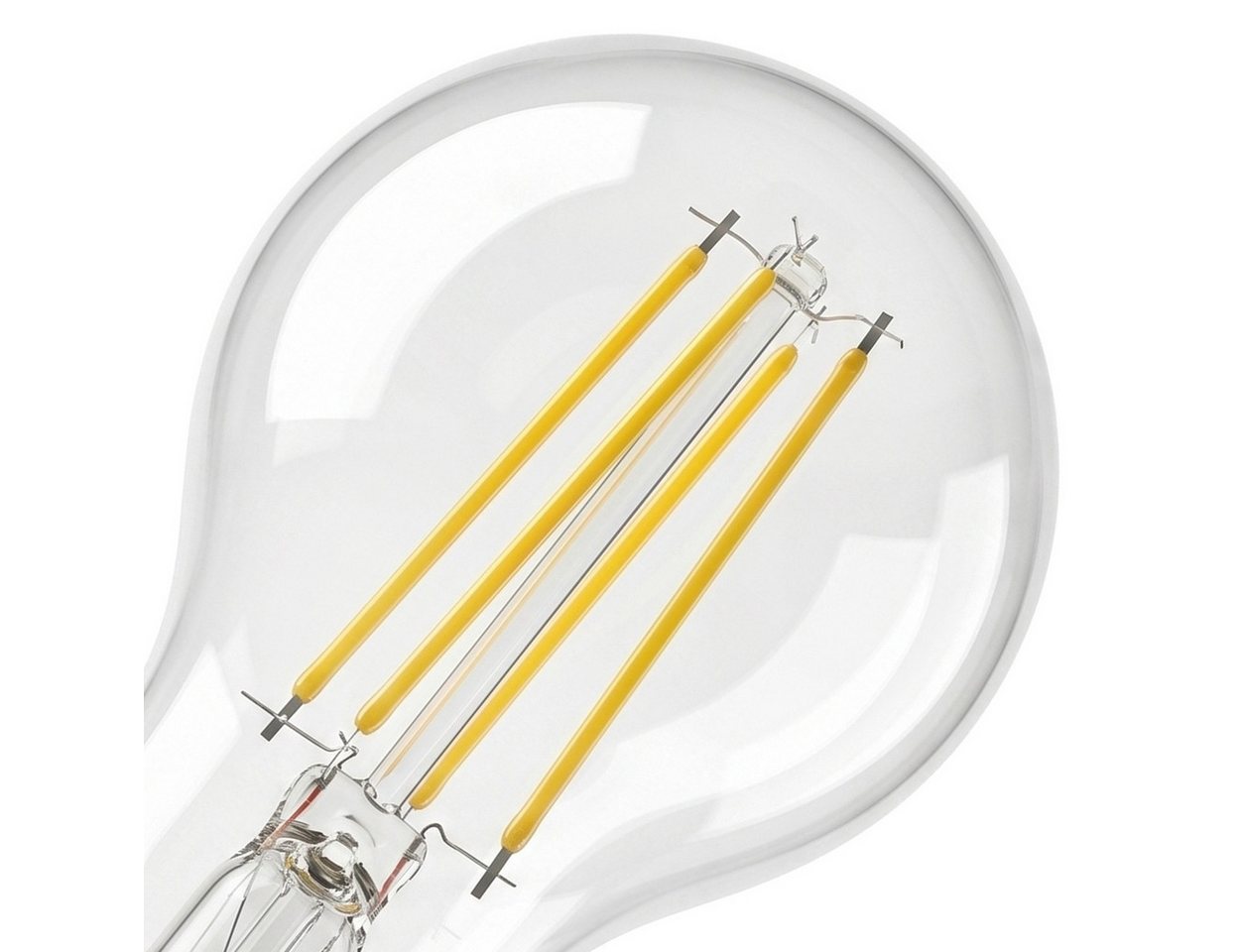 hofstein LED-Leuchtmittel 2er Set Glühbirne Warmweiß dimmbar 7 Watt, E27, 2700 Kelvin, 800 Lumen, Klassisch, Filament, Klar
