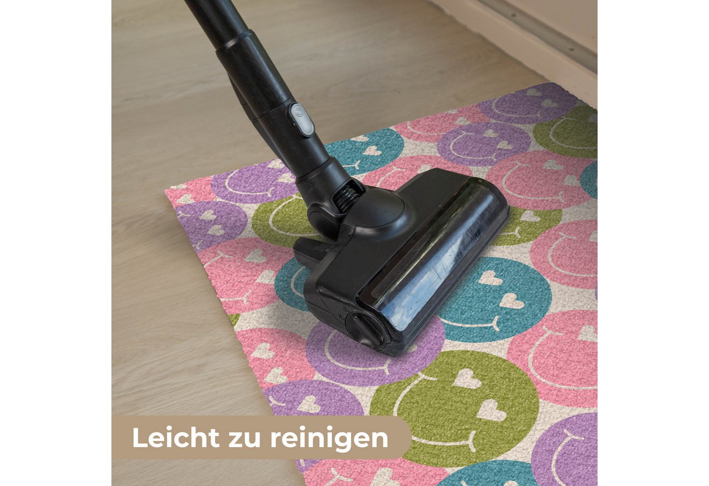 MuchoWow Fußmatte Muster - Smiley - Bunt - Herzen, Rechteckig, innen Schmutzfangmatte, Tür, Schmutzfänger Flur, Teppich 60x40 cm Bild 4