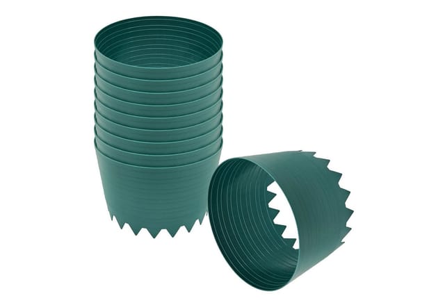 Spetebo - Kunststoff Bewässerungsring 20 cm grün - 10er Set - Gießring zur Bewässerung von Kräutern Gemüsepflanzen Blumen Pflanzen Saatgut