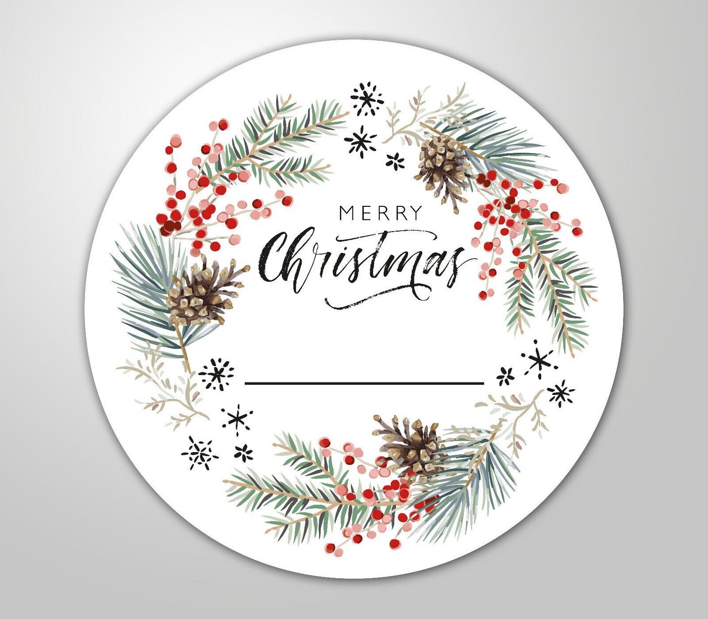 Clever-Kauf-24 Etiketten 48x hochwertige Etiketten "Merry Christmas" 4cm, Merry Christmas Bild 2
