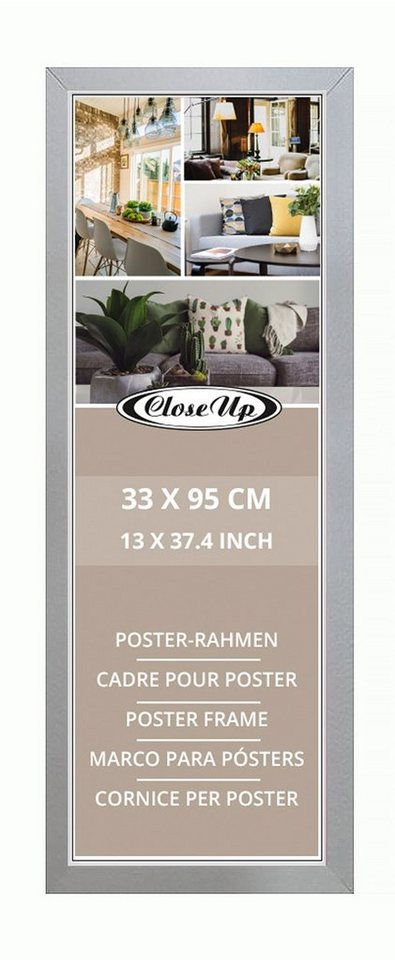 Close Up Bilderrahmen Posterrahmen 33 x 95 cm silber