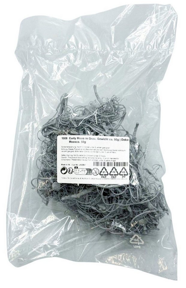 NaDeco Bastelnaturmaterial Curly Moos in Grau, Gewicht ca. 50g Deko-Moosca. 50g Bild 2