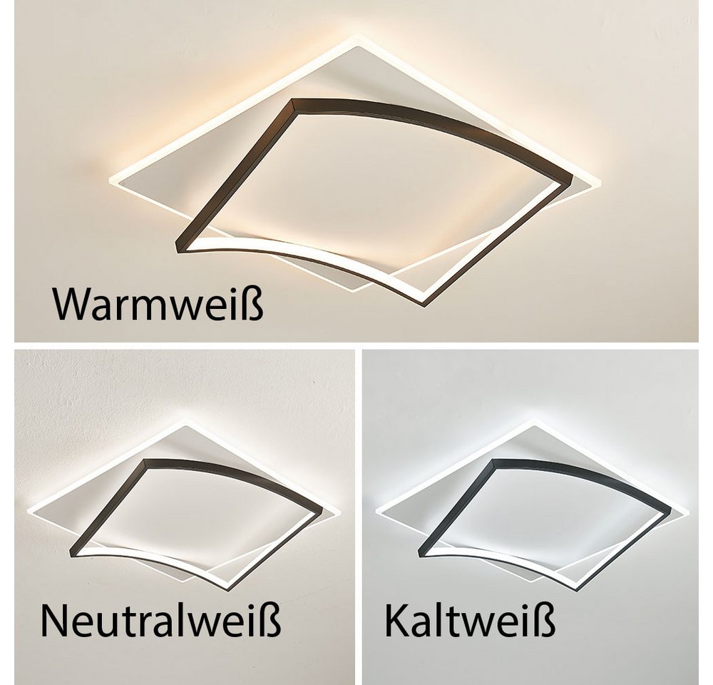 Eurohandisplay LED Deckenleuchte schwarz weiße LED Deckenleuchte Fernbedienung Helligkeit einstellbar, LED fest integriert, Warm bis Kaltweiß, Lichtfarbe- und Helligkeit einstellbar Bild 2