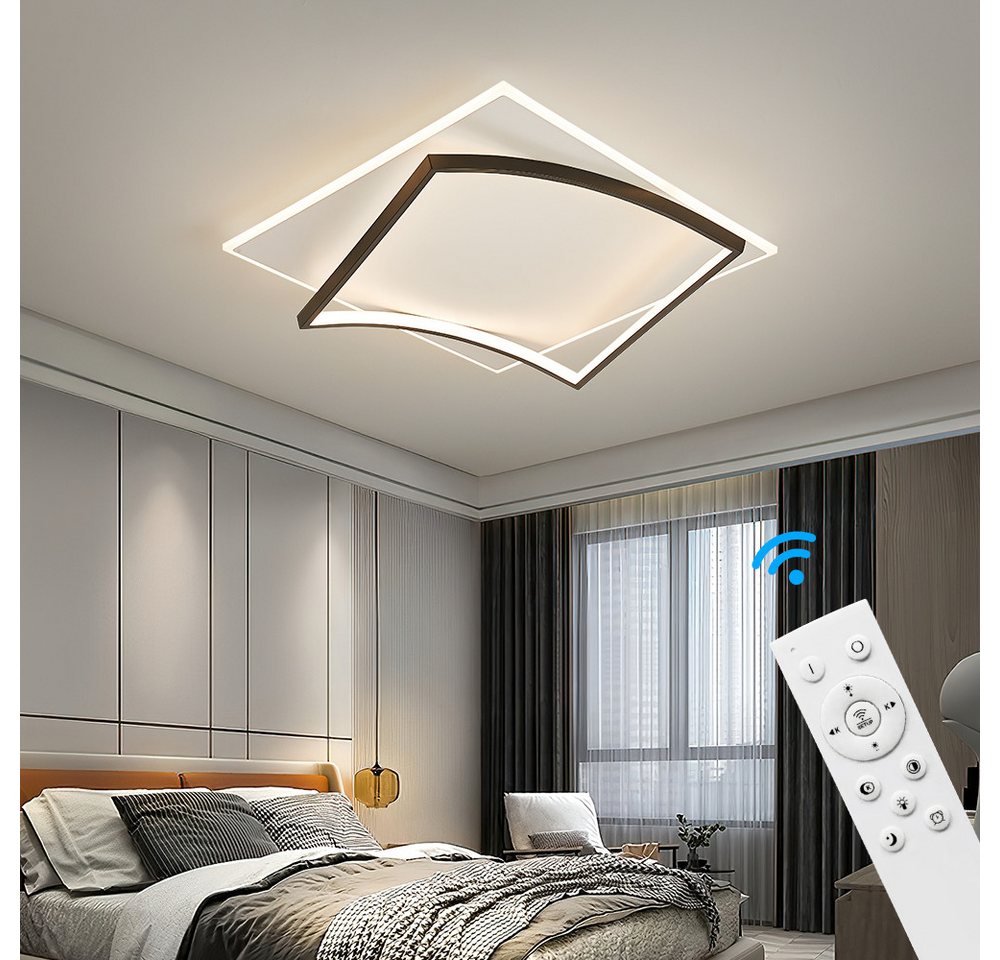 Eurohandisplay LED Deckenleuchte schwarz weiße LED Deckenleuchte Fernbedienung Helligkeit einstellbar, LED fest integriert, Warm bis Kaltweiß, Lichtfarbe- und Helligkeit einstellbar Bild 3