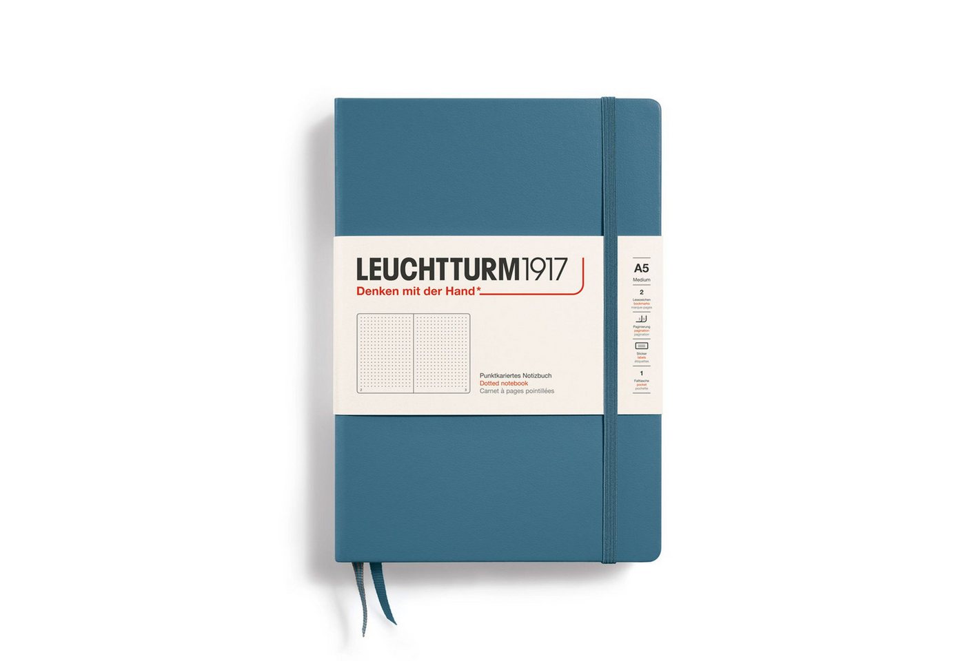 Leuchtturm1917 Notizbuch Medium A5 Hardcover Stone Blue Dotted Bild 2