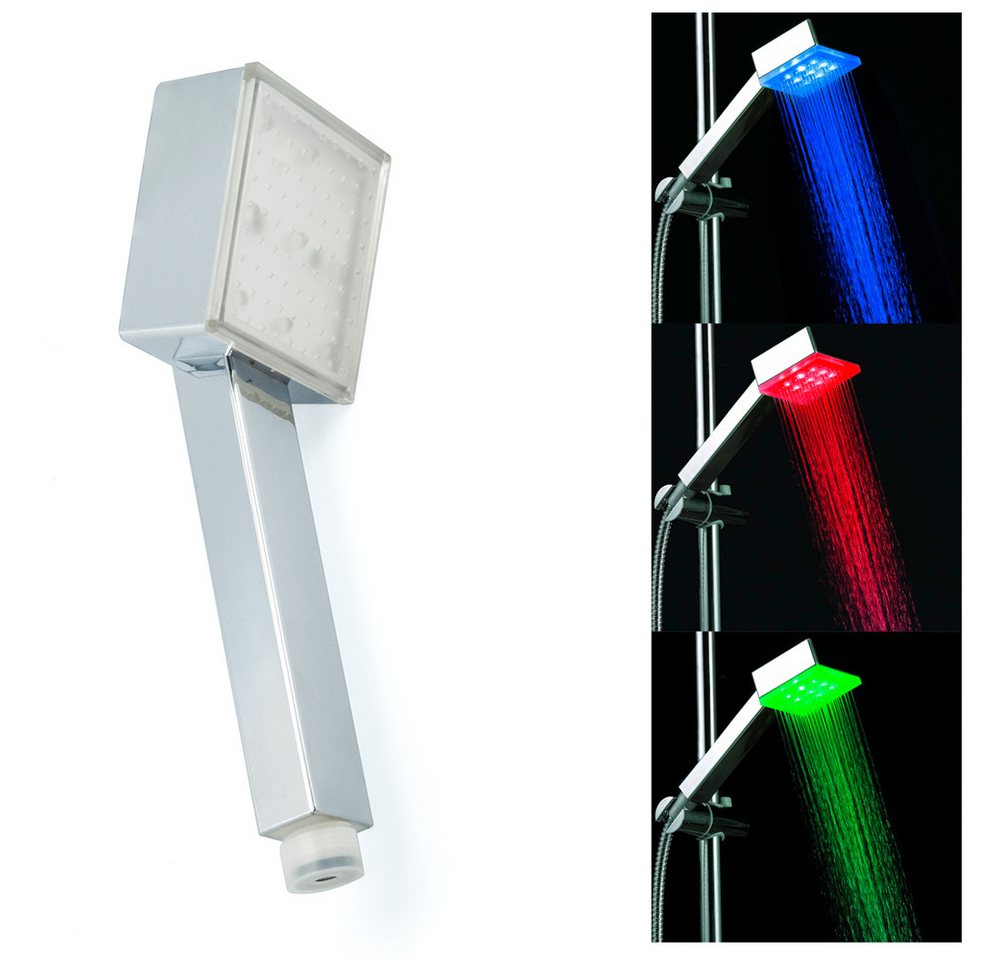 ENERGMiX Handbrause Duschkopf Farbwechsel Duschbrause Brausekopf mit mit Farbwechsel, Regenbrause mit Farbige LED Licht Bild 3
