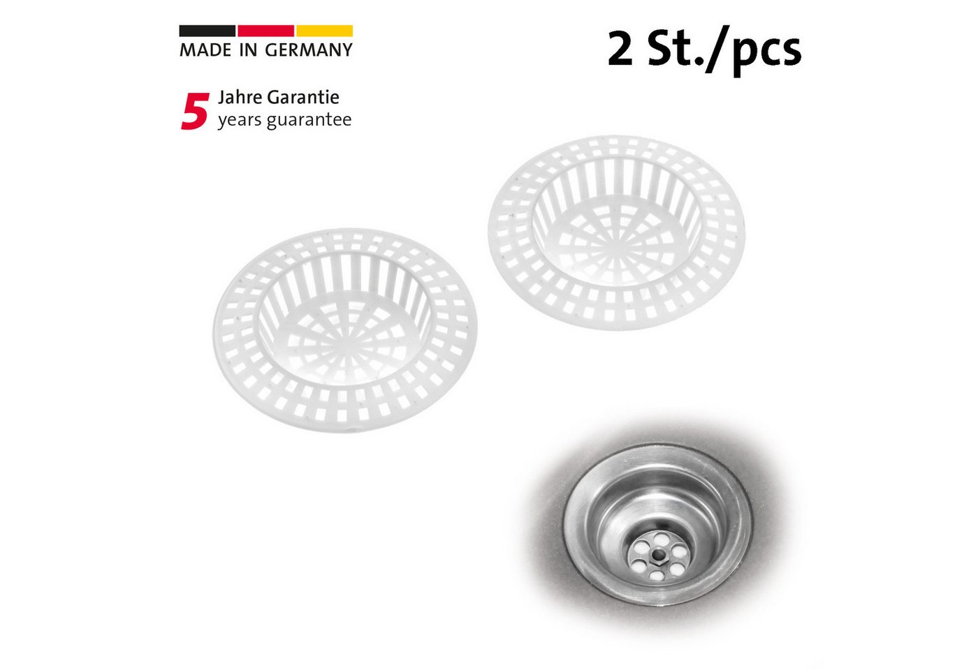 WESTMARK Abflusssieb 2 Stk., Ausgussfilter, ø 7 cm, Rund, PP Bild 2