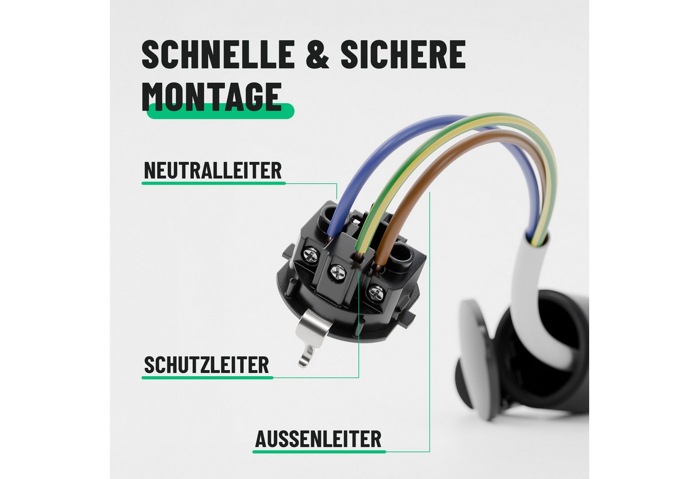 greate. Steckdose Schuko Kupplung 230V Aussenbereich IP54 Schukosteckdose Schukokupplung, 1-St. Bild 4