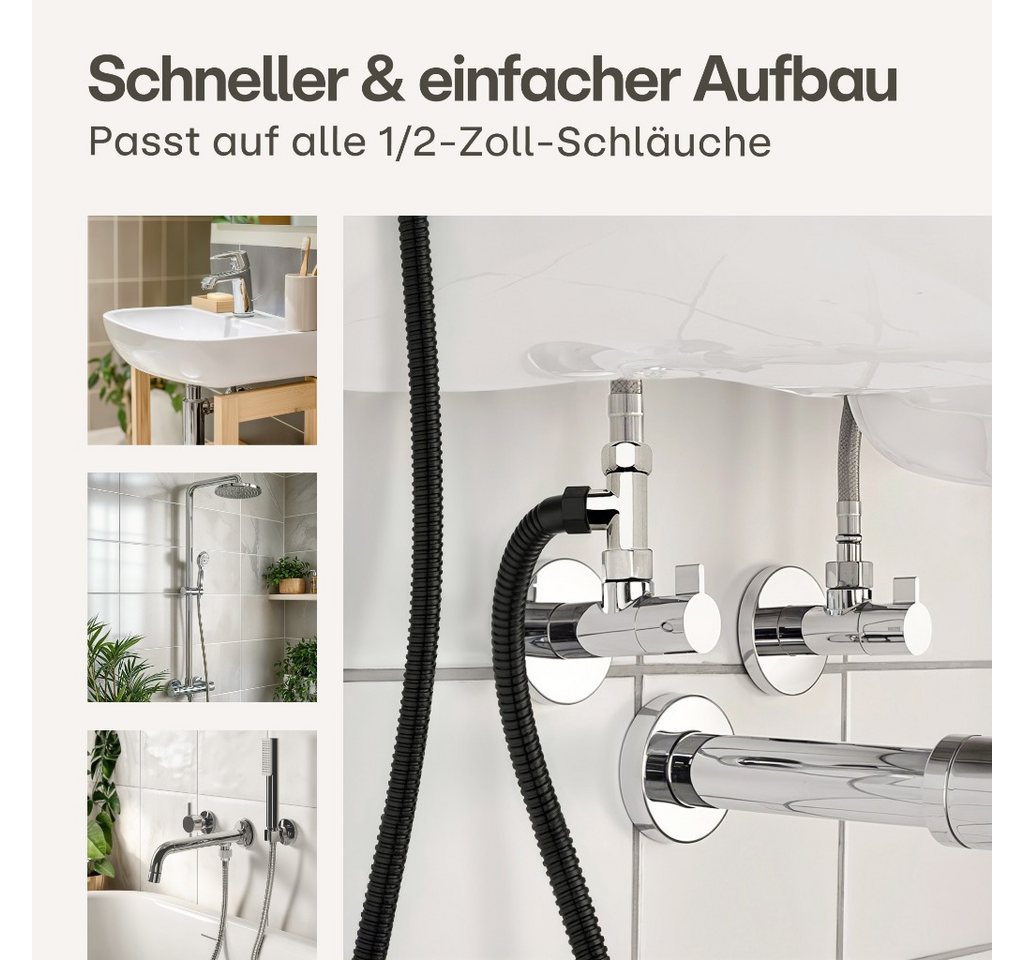 Praknu Bidetarmatur Bidet Set mit Handbrause, Schlauch & Halter Edelstahl Rostfrei (Set, 6-St., Brause mit Brauseschlauch, Halterung, 2 Dichtungen und Montagematerial) Handbrause, Schlauch, Halter rostfreier Edelstahl - inkl. 2 Dichtungen Bild 4