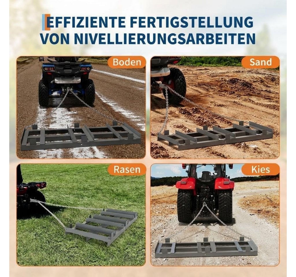 GarveeMore Rasenrechen Schleppegge Für ATV & Traktor – Schwerlast-Straßenharke Bild 5