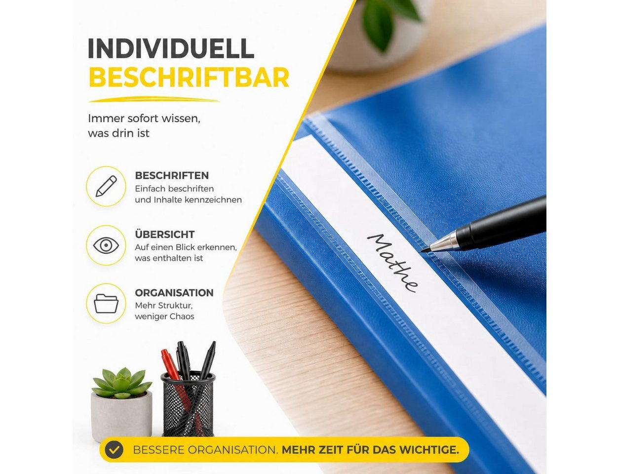 TK Gruppe Schulheft 16x Schnellhefter A4 bunt – Heftmappe transparente Vorderseite Bild 4