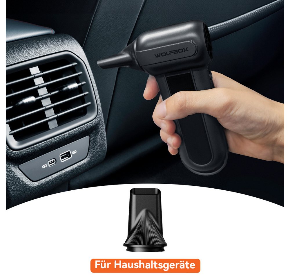 WOLFBOX Akku-Druckreiniger DF100 Akku-Druckluftreiniger 150000 U/min, (1 tlg), 3 Geschwindigkeiten, Luftgebläse