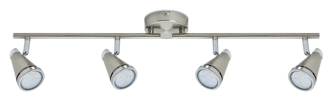 TRANGO LED Deckenstrahler, 4-flammig 1009-42 LED Badleuchte WET IP44 Bad Deckenleuchte in Nickel matt & Chrom, Flurlampe, WC Lampe, Deckenlampe, Deckenstrahler, warmweiß, LED Leuchtmittel Spots schwenkbar Bild 5