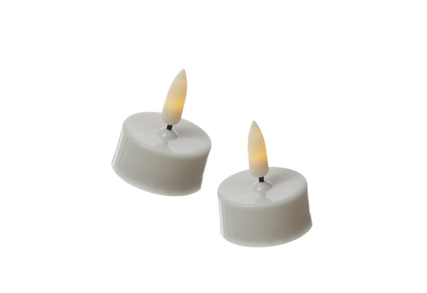 MARELIDA LED-Teelicht LED Teelichter mit Batterien Timer flackernd D: 3,8cm weiß 2er Set, LED Classic, warmweiß (2100K bis 3000K) Bild 2