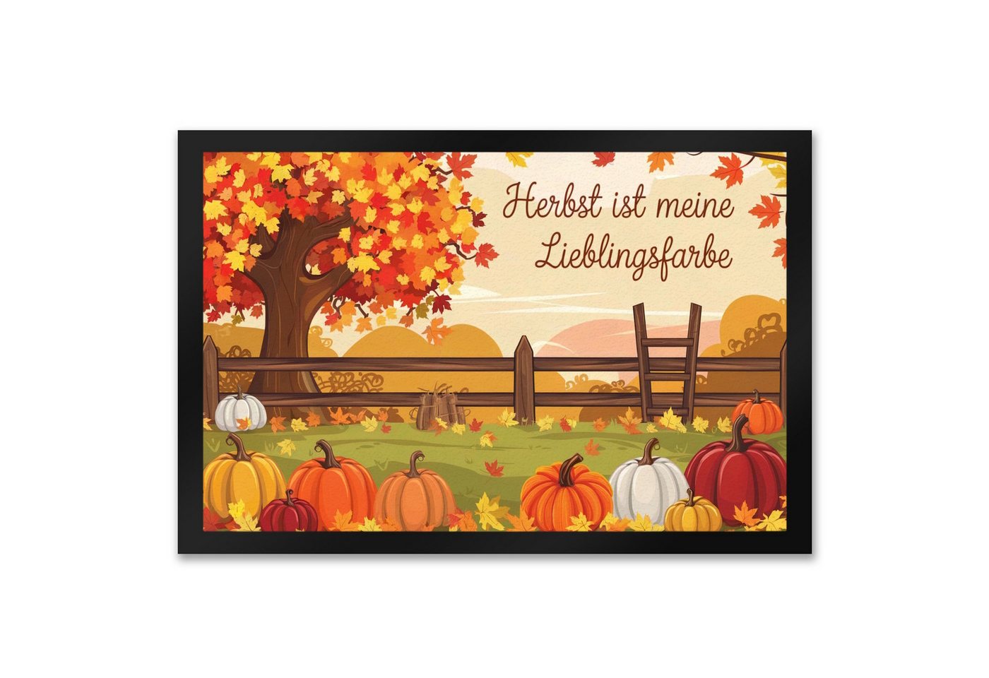 speecheese Fußmatte Herbstliche Landschaft mit Kürbissen Fußmatte XXL in 50x75 cm Herbst Bild 2