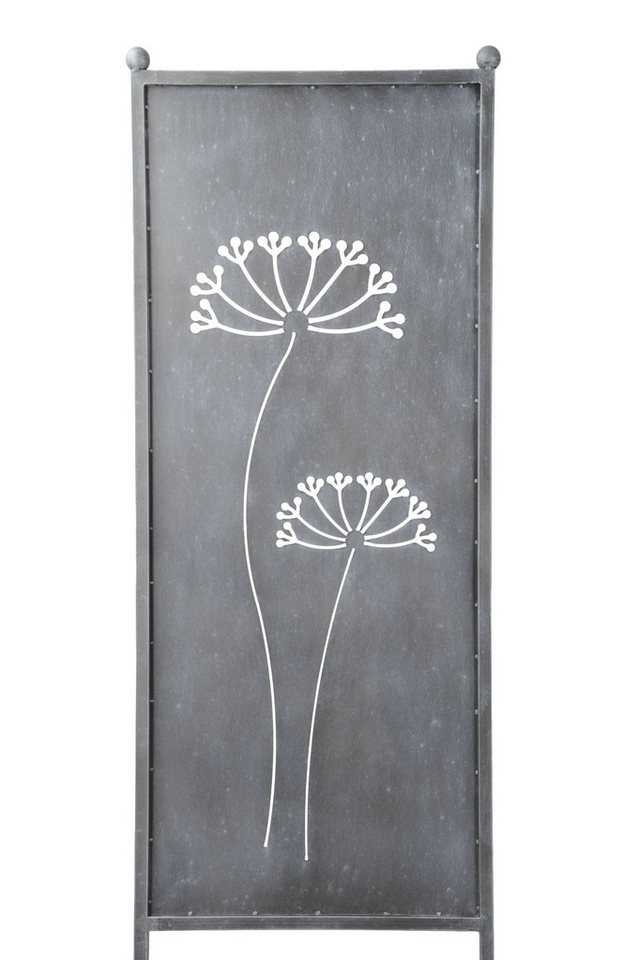 finehomegarden Gartenstecker Stele Metall Dolde Sichtschutz grau (1-St) Windschutz Outdoor H165cm B52cm Dekowand Garten / Paket-Sperrgut Bild 3