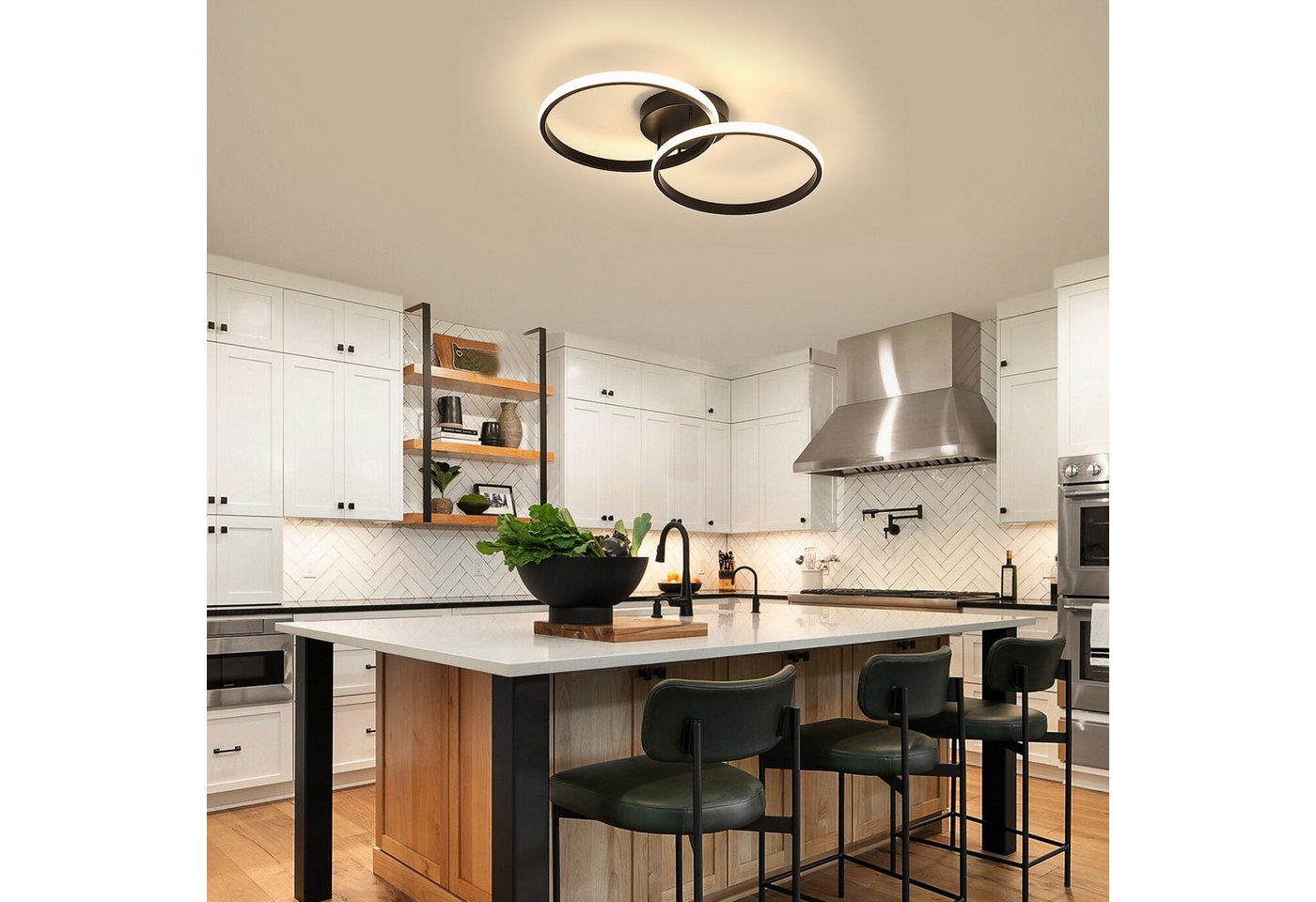 Riserva Deckenleuchte LED Deckenleuchte Schwarz 42W, Deckenlampe modern 4500K, LED wechselbar Bild 2