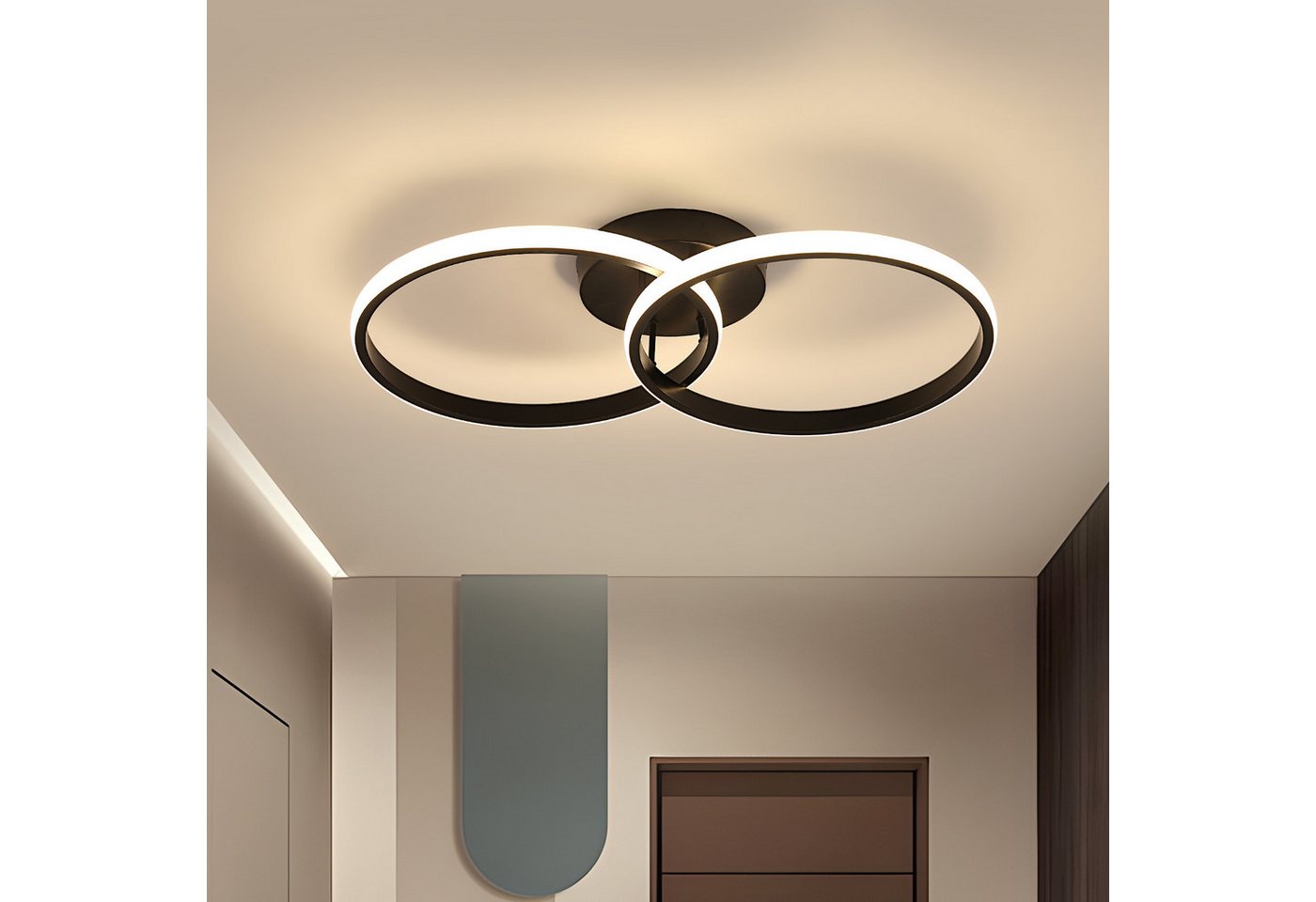 Riserva Deckenleuchte LED Deckenleuchte Schwarz 42W, Deckenlampe modern 4500K, LED wechselbar Bild 4