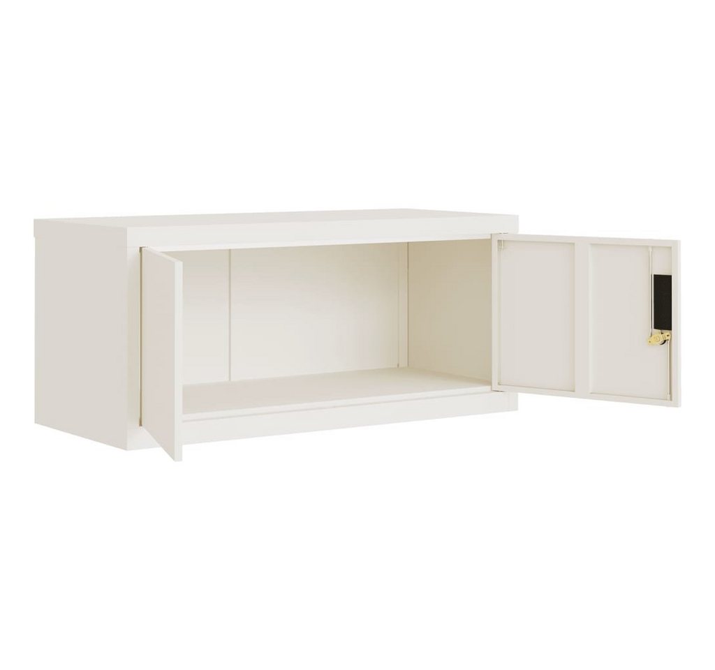 furnicato Aktenschrank aus pulverbeschichtetem Stahl 90 x 40 x 40 cm Weiß (1-St) Rostgeschütztes Büroregal mit abschließbarer Tür und zwei Schlüsseln