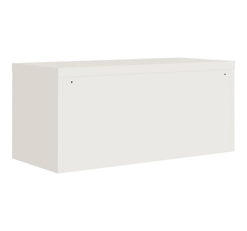 furnicato Aktenschrank aus pulverbeschichtetem Stahl 90 x 40 x 40 cm Weiß (1-St) Rostgeschütztes Büroregal mit abschließbarer Tür und zwei Schlüsseln Bild 2