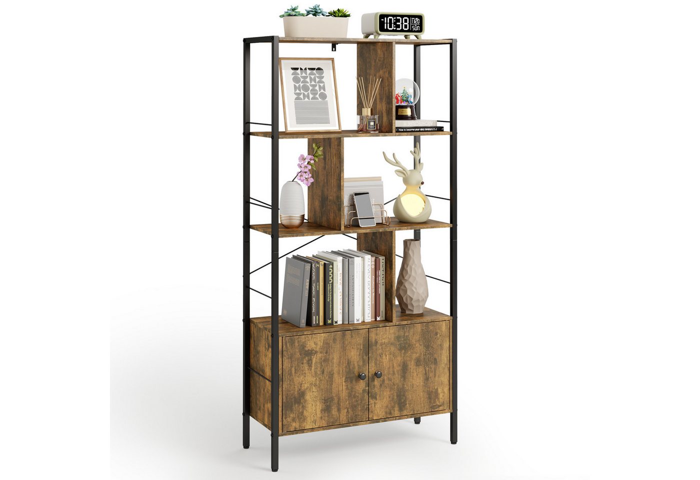 Bealife Bücherregal Bücherschrank mit 4 offenen Regalebenen, 4 x 30 x 153 cm Bild 2