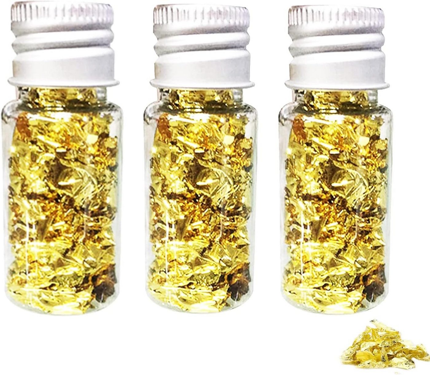 FELIXLEO Packpapier Set Blattgold Flocken für Tortendekoration und Kunsthandwerk, (6St)
