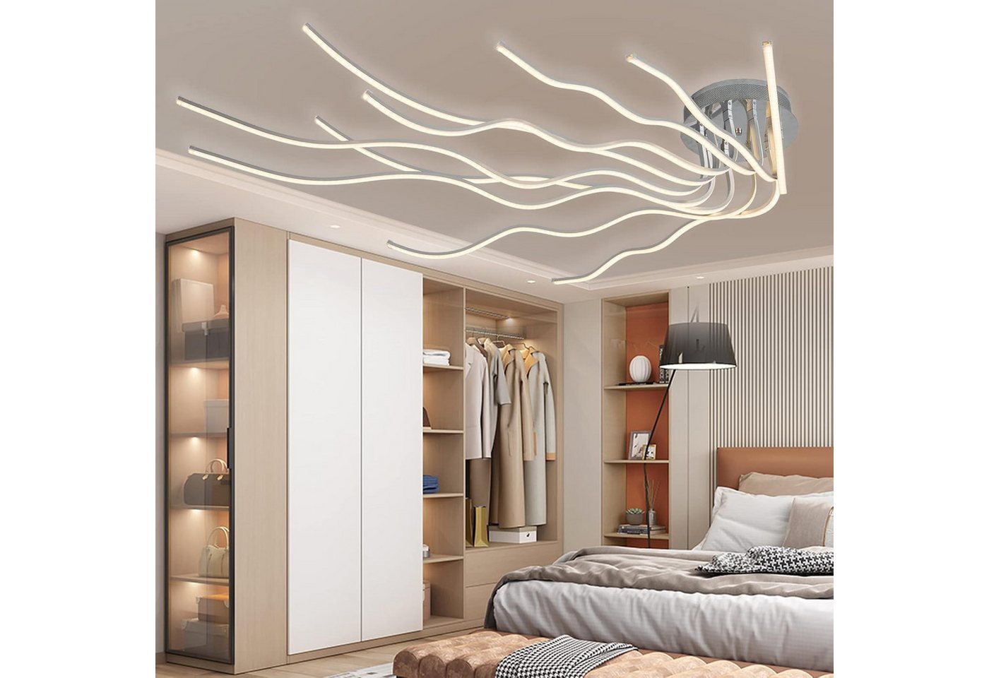 RRBEST Deckenleuchte LED Modern Deckenleuchte LED Wohnzimmerlampe Deckenleuchten Dimmbar, mit Fernbedienung 10-Flammige Schlafzimmerlampe Aluminium Kronleuchter Bild 5