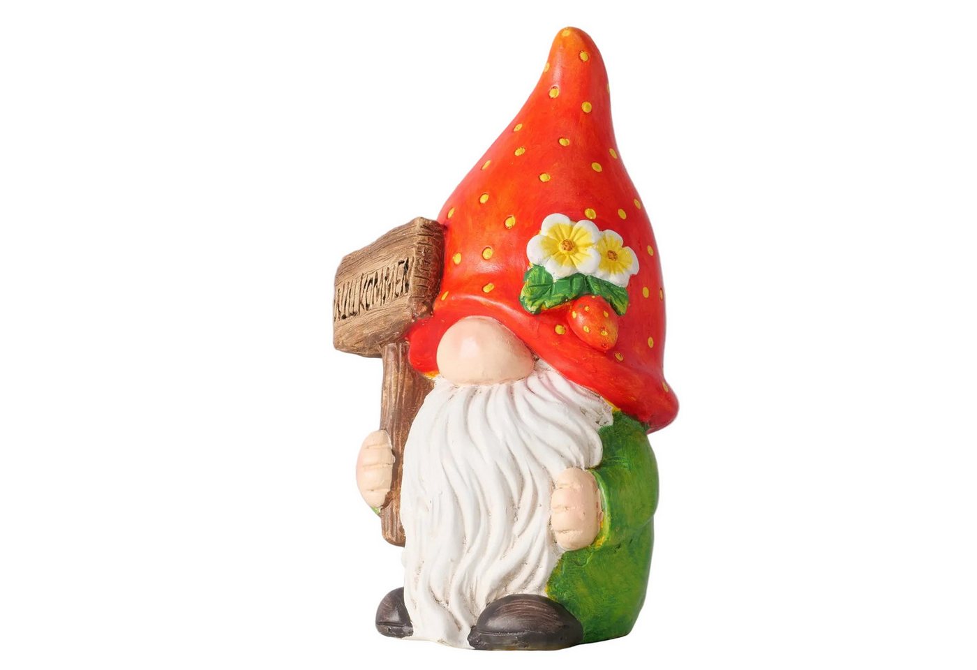 MF Gartenfigur Fragolino Wichtel mit Erdbeerhut aus Keramik für Garten und Dekoration, (1 St) Bild 3