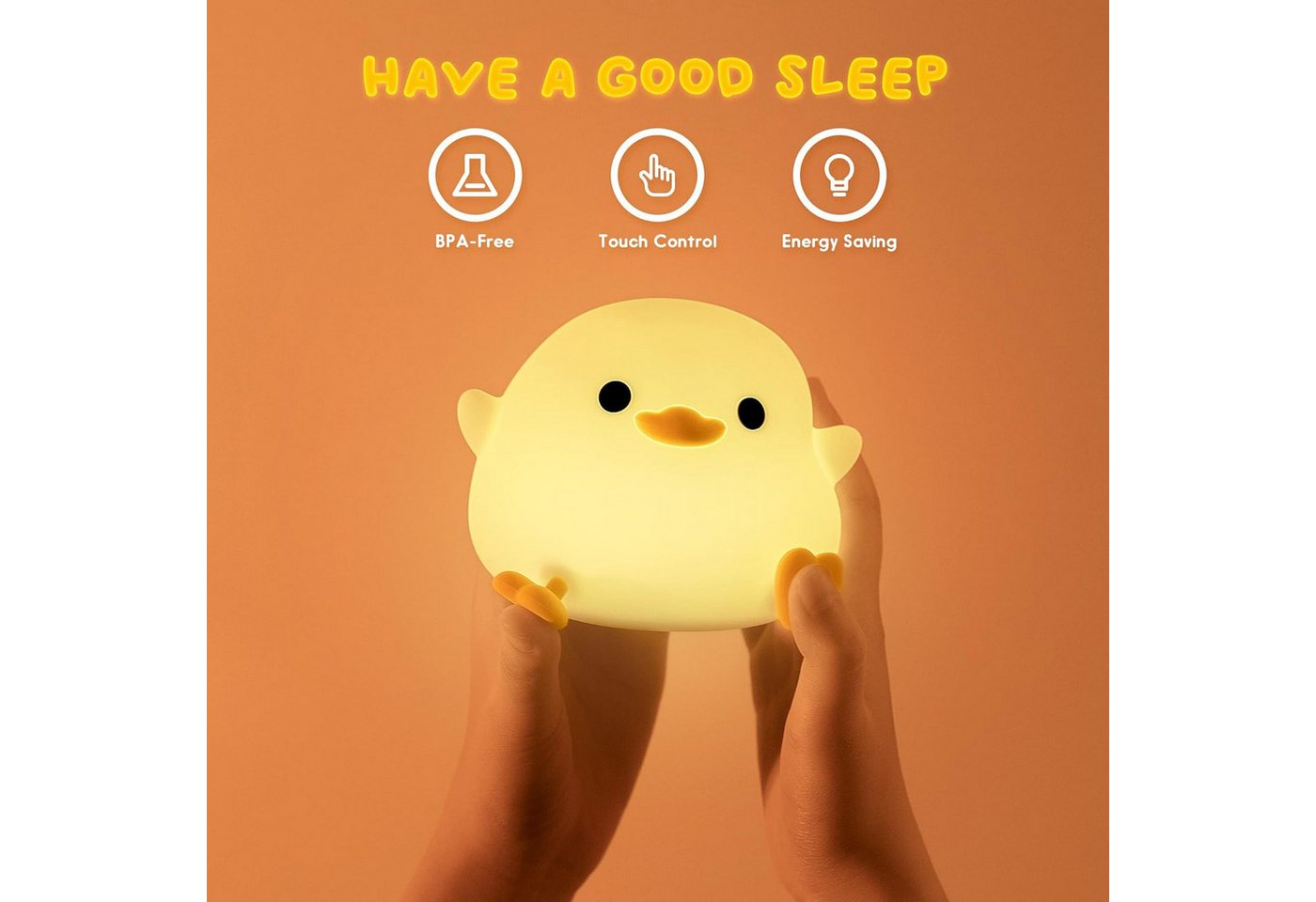 FELIXLEO LED Nachtlicht LED Nachtlicht Kinder DoDo Duck Silikon Stilllicht Baby Bild 2