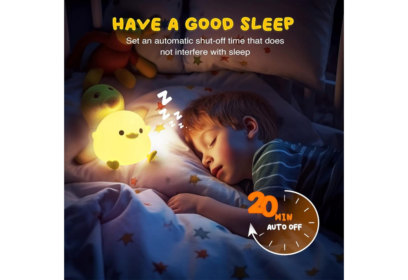 FELIXLEO LED Nachtlicht LED Nachtlicht Kinder DoDo Duck Silikon Stilllicht Baby Bild 3
