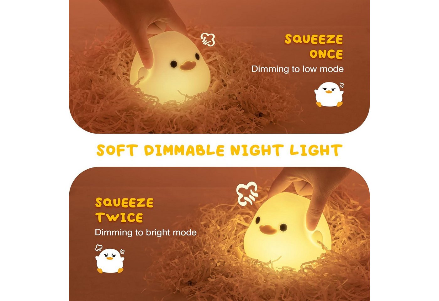 FELIXLEO LED Nachtlicht LED Nachtlicht Kinder DoDo Duck Silikon Stilllicht Baby Bild 5
