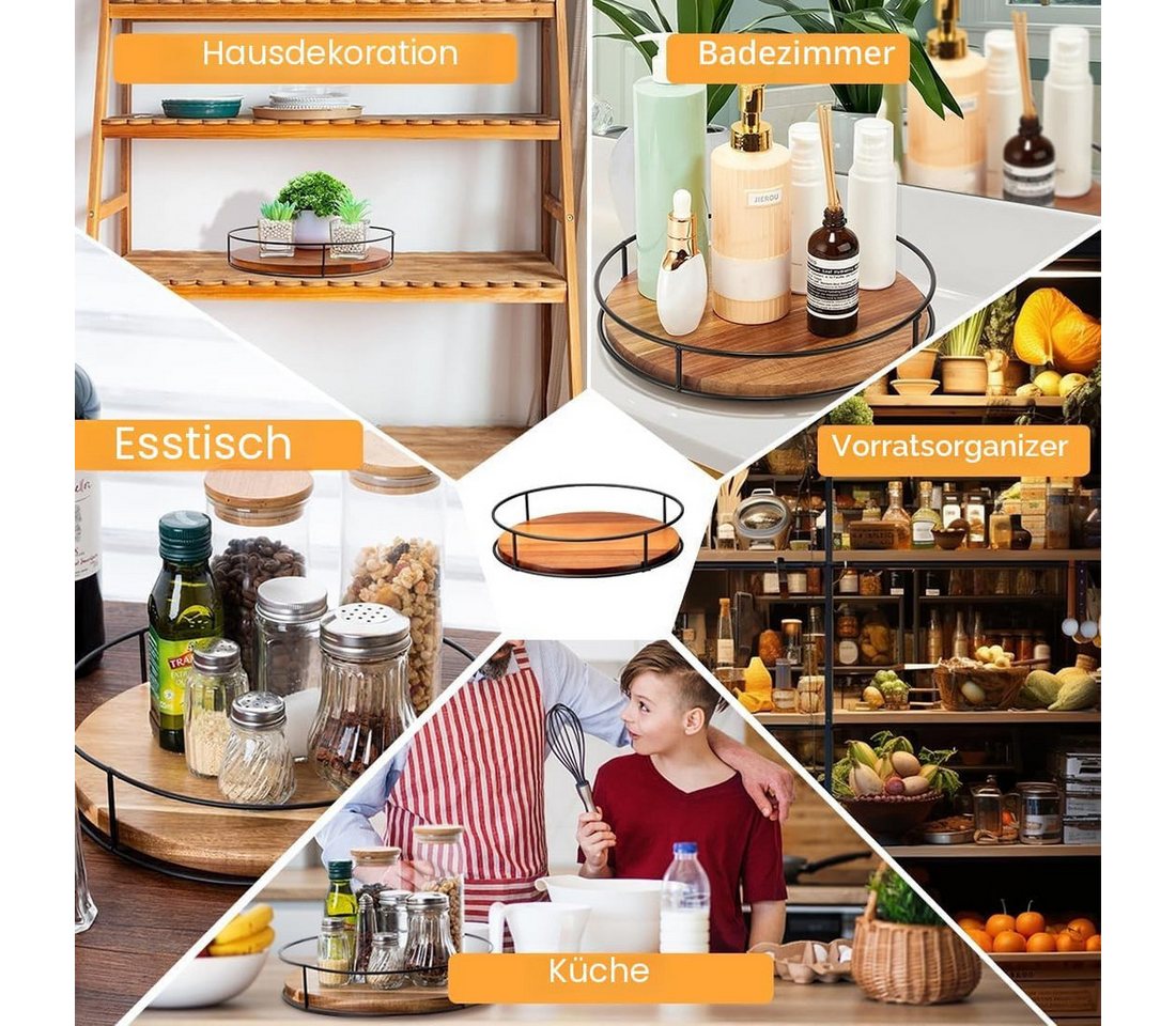 wohnTRAUM24 Küchenorganizer-Set Drehbarer Organizer – 360° Drehteller für Bad, Küche & mehr, (1-tlg), Drehteller Organizer Drehbar Gewürz Organizers Küchen Gewürzregal