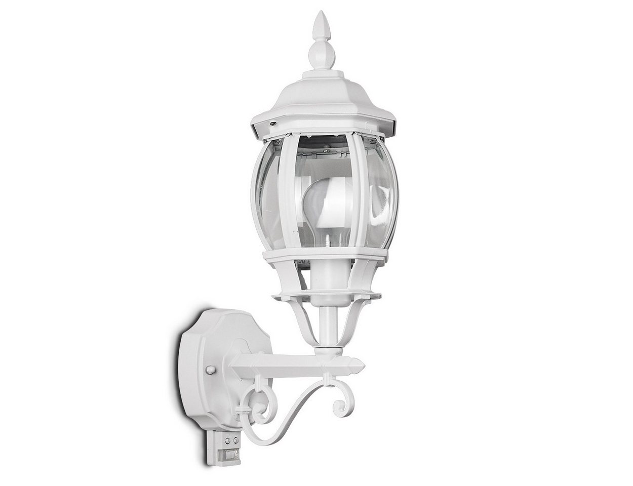 hofstein Außen-Wandleuchte »Meyen« Außenwandlampe aufwärts in antikem Look, ohne Leuchtmittel, Aluguss in Weiß, E27,Vintage Außenleuchte für Terrasse, Veranda u. Hof Bild 3