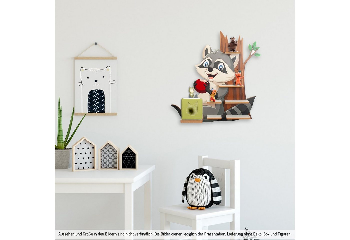 Kreative Feder Kinderregal MUSIKBOX-REGAL Waschbär, für TONIE-BOX und TONIES inkl. 40 Metallplättchen Bild 2