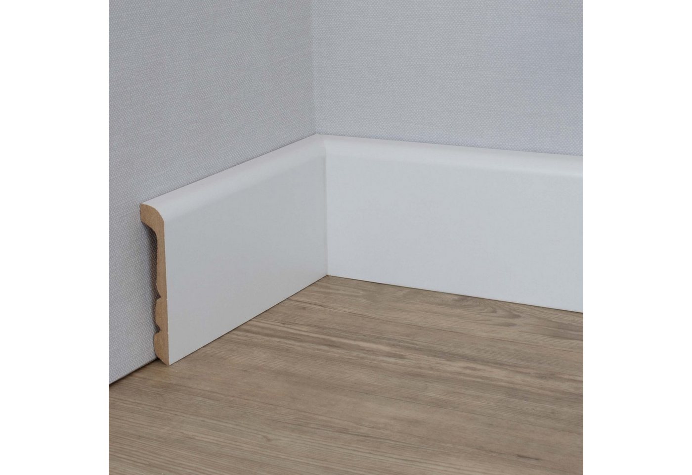 PROVISTON Sockelleiste Renovierungsleiste, MDF, 24 x 92 x 2400 mm, Weiß, Flieseleiste