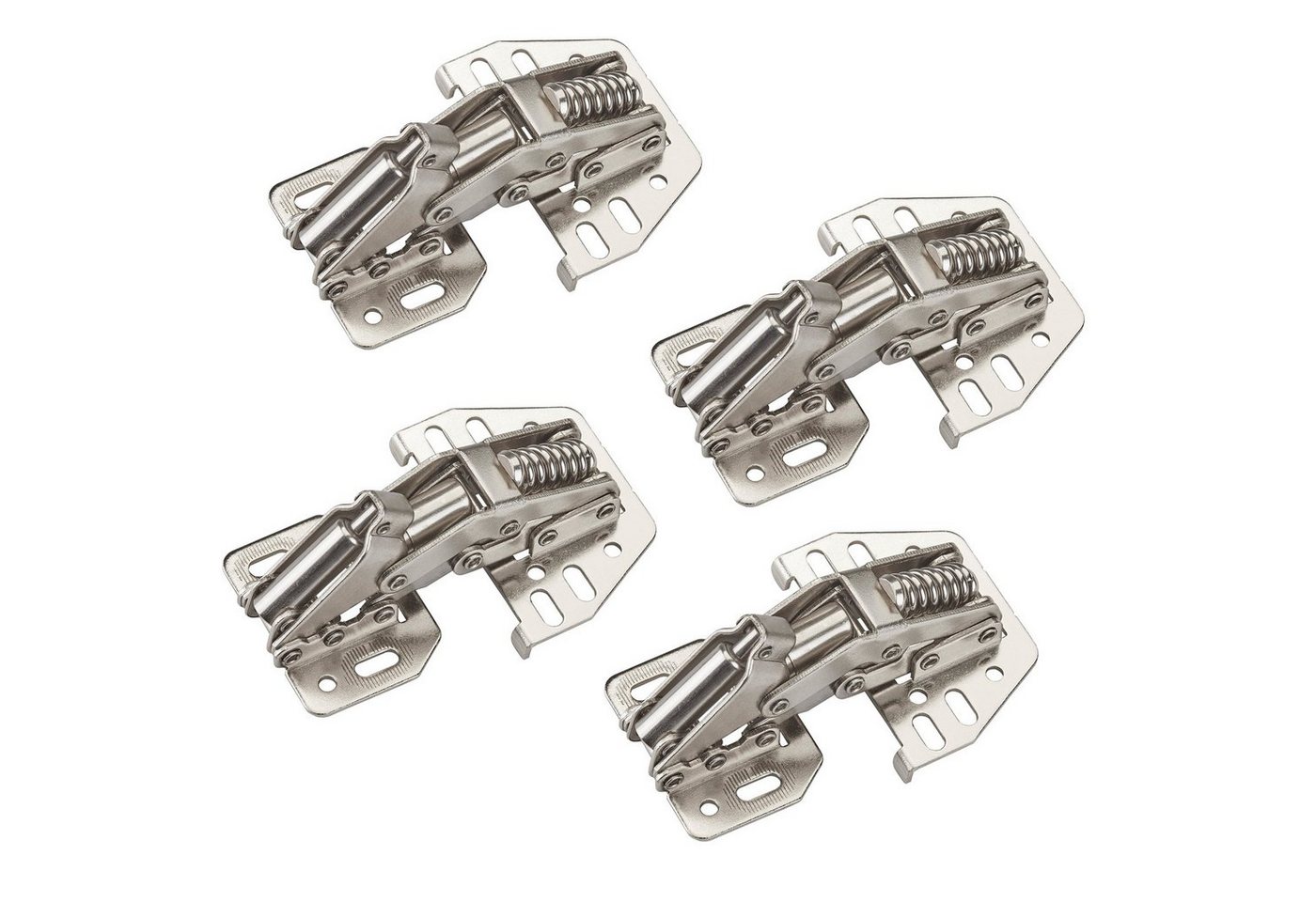 SO-TECH® Möbelbeschlag Aufschraubscharnier 90° mit Montageanschlag (4 St), SoftClose, Möbelscharnier (Stahl, vernickelt, verstellbar)