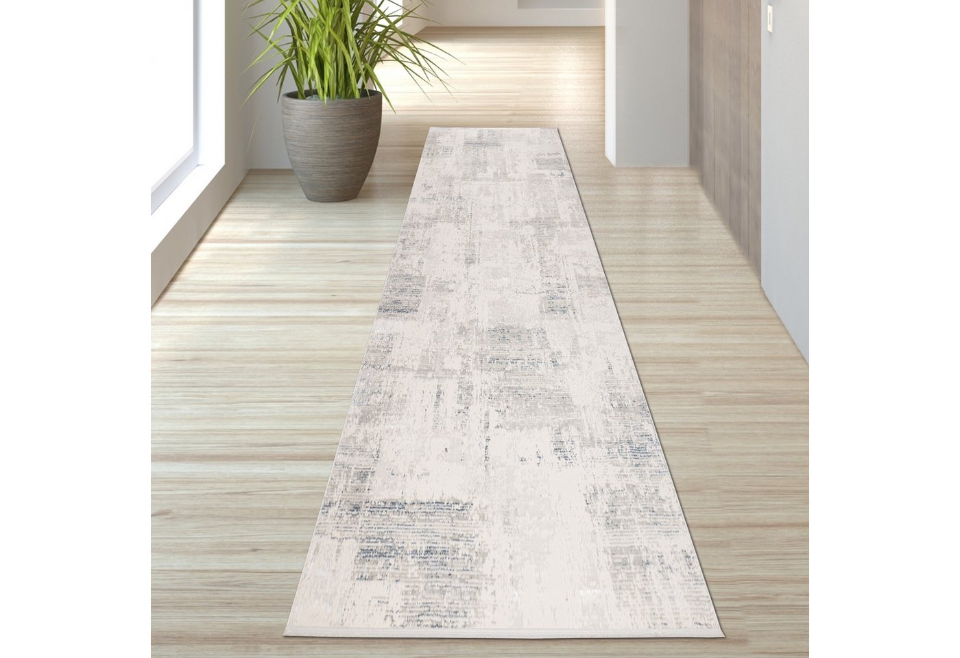 TeppichHome24 Teppich Moderner glänzender Wohnzimmer-Teppich in blau-weiß, rechteckig, Höhe: 5 mm Bild 5