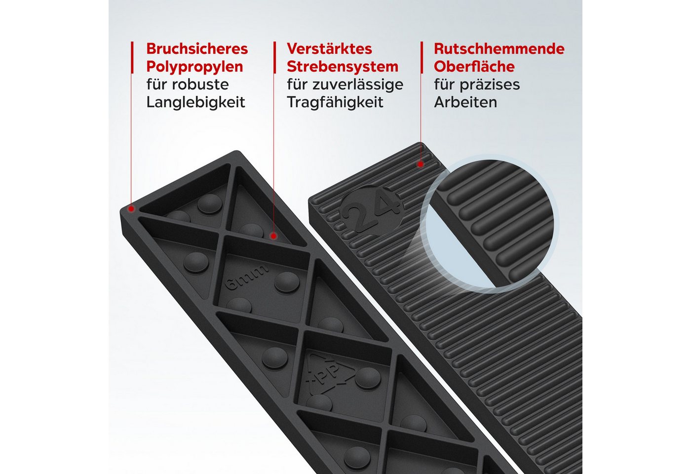 Inovatec Unterlegplatte Kunststoff Verglasungsklötze 100 x 24, 300-St.