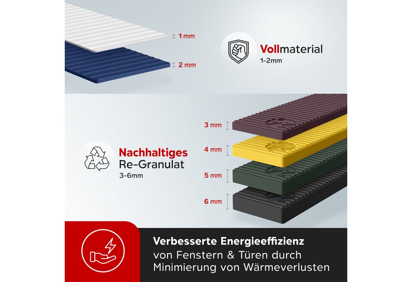 Inovatec Unterlegplatte Kunststoff Verglasungsklötze 100 x 24, 300-St. Bild 2