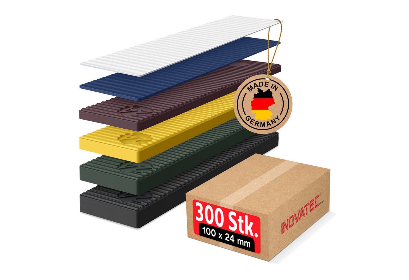 Inovatec Unterlegplatte Kunststoff Verglasungsklötze 100 x 24, 300-St. Bild 3
