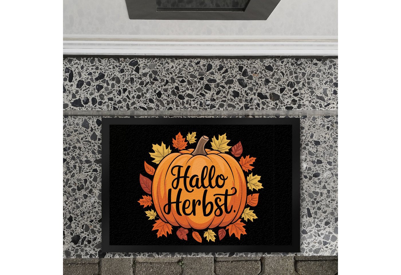 speecheese Fußmatte Hallo Herbst Fußmatte XL in 40x60 cm mit Kürbis und Herbstlaub Bild 2