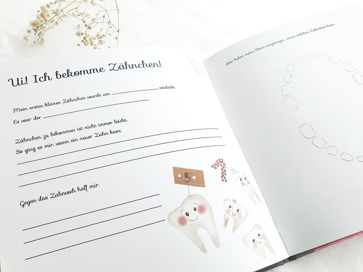 Pipapier Tagebuch Babyalbum "Mein Babyalbum", Babybuch erstes Jahr, für Fotos u. Erinnerungen, 21x21 cm, 56 S. Bild 2
