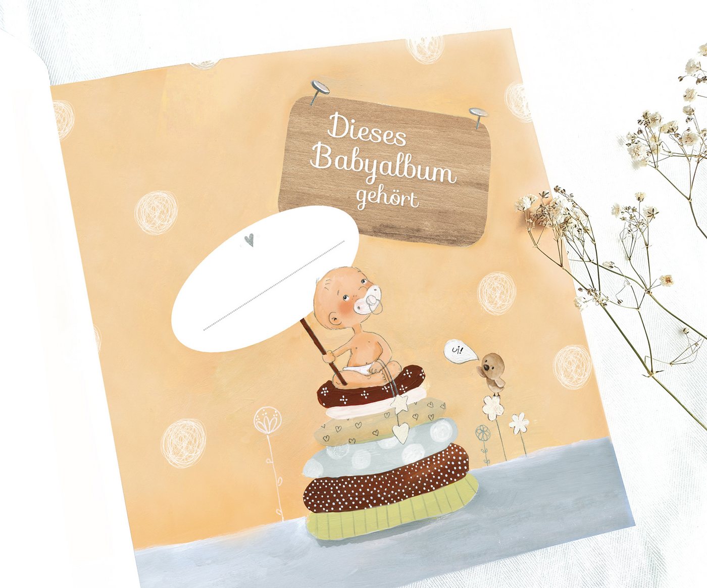 Pipapier Tagebuch Babyalbum "Mein Babyalbum", Babybuch erstes Jahr, für Fotos u. Erinnerungen, 21x21 cm, 56 S. Bild 3