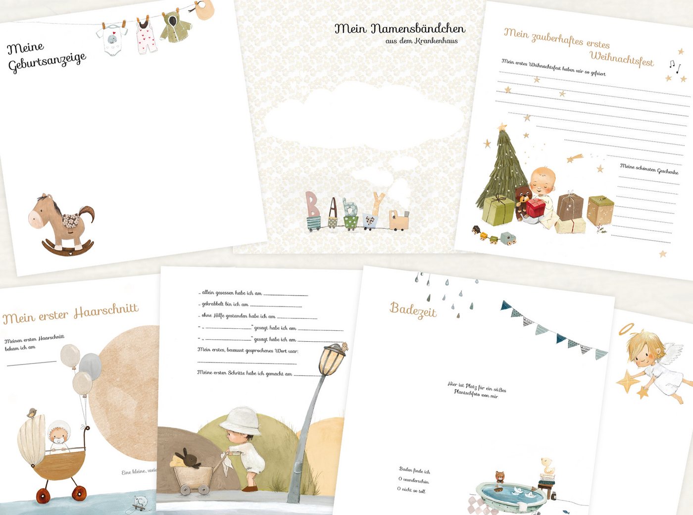 Pipapier Tagebuch Babyalbum "Mein Babyalbum", Babybuch erstes Jahr, für Fotos u. Erinnerungen, 21x21 cm, 56 S. Bild 5