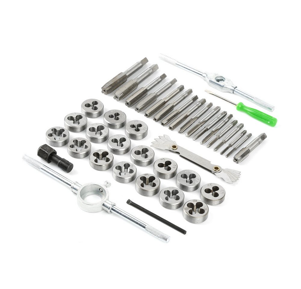 JEOBEST Gewindeschneider Gewindebohrer und Schneideisen Set, (40-tlg) mit Windeisen, Metall Bild 4