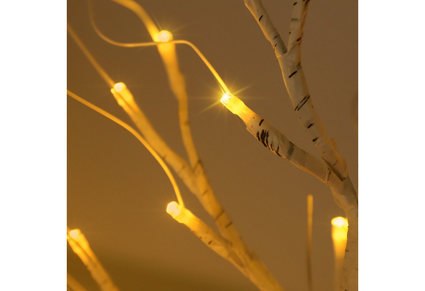 Salcar LED-Lichterkette LED Baum Lichter Warmweiß Weihnachten LED Birkenbaum, 2PCS 60cm LED Lichterbaum Innen mit 24 LEDs Licht Bild 3